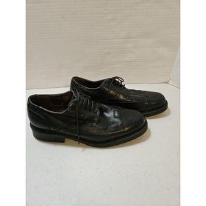 Bill Blass Mens Black Leather Oxford Shoes Lace Up 11 Vintage Made In Italy